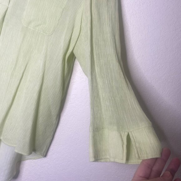 Christopher & Banks Tunic Top Womens XL Light Green Long Sleeve Blouse Flowy She - Picture 4 of 12